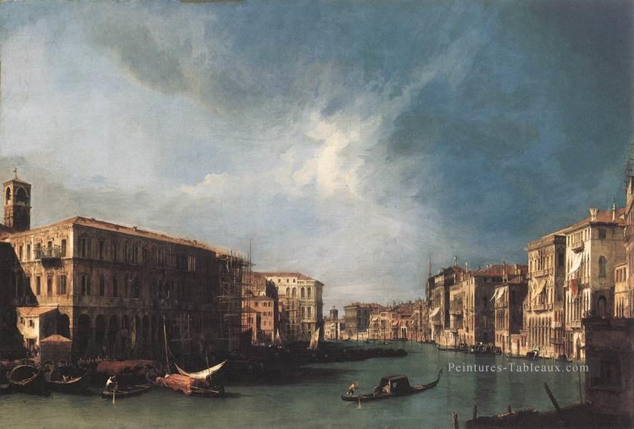 Le Grand Canal de Rialto vers le Canaletto Nord Peintures à l'huile